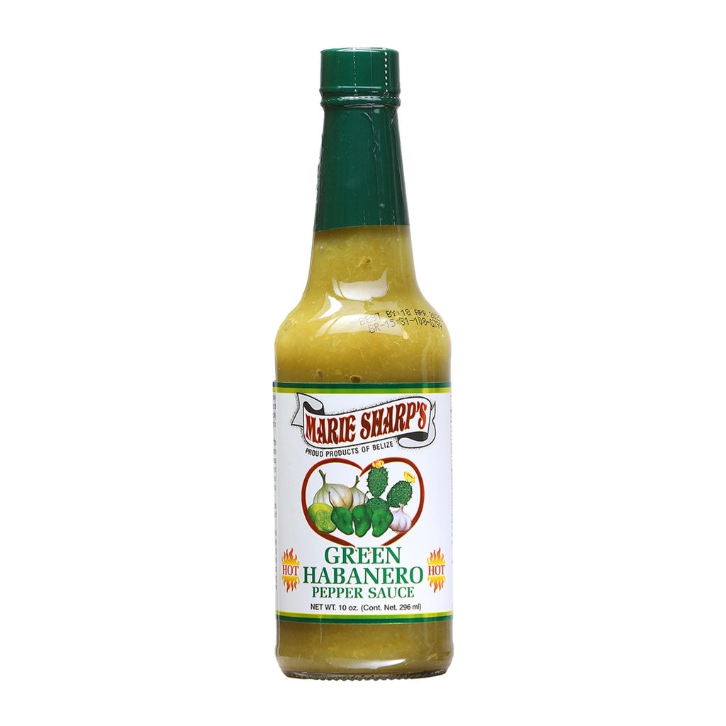 Marie Sharp’s Green Habanero Hot Sauce with Prickly Pear 10 fl oz green habanero hot sauce UPC 025315368850