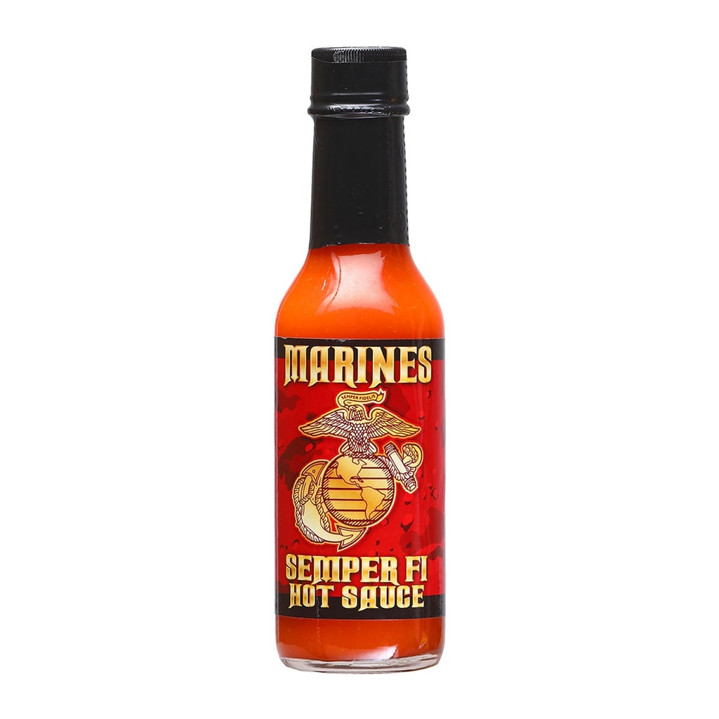 Charity Sauces Marines Semper Fi Hot Sauce – 5 fl oz hot sauce bottle, habanero pepper based sauce, retail product image 700465772992