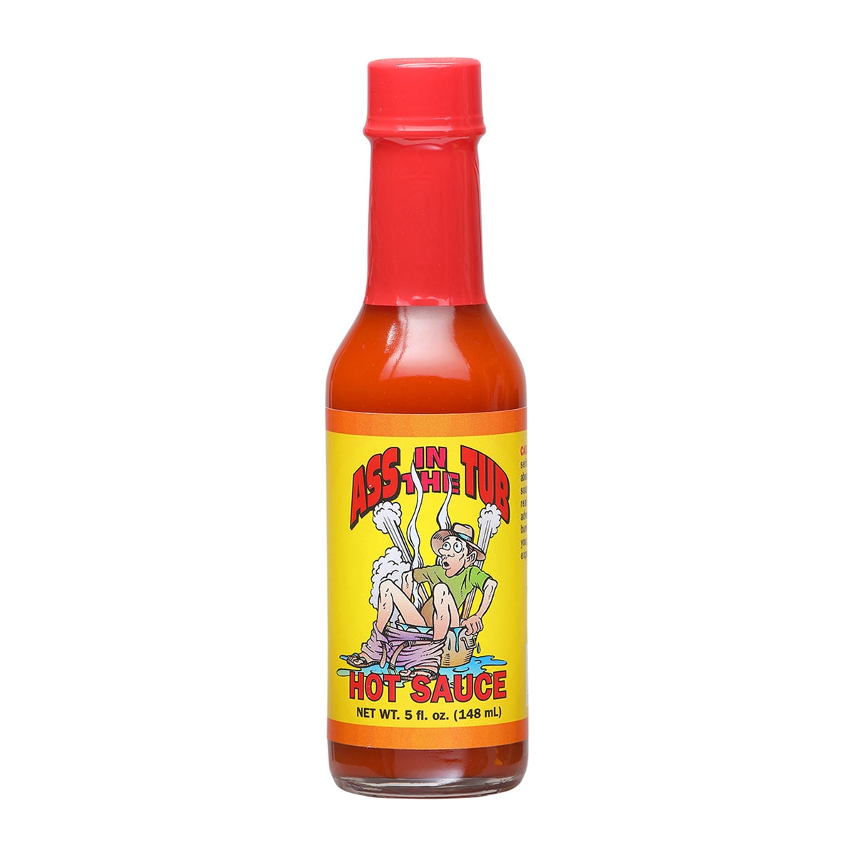 A bottle of Ass in the Tub Hot Sauce: Experience the fiery inferno of this best-selling pepper sauce. Caution: This sauce is not for the weak-hearted. Get ready for a culinary adventure that will leave you reaching for relief. Buy now at PepperHotSpot.com. UPC: 736924485806