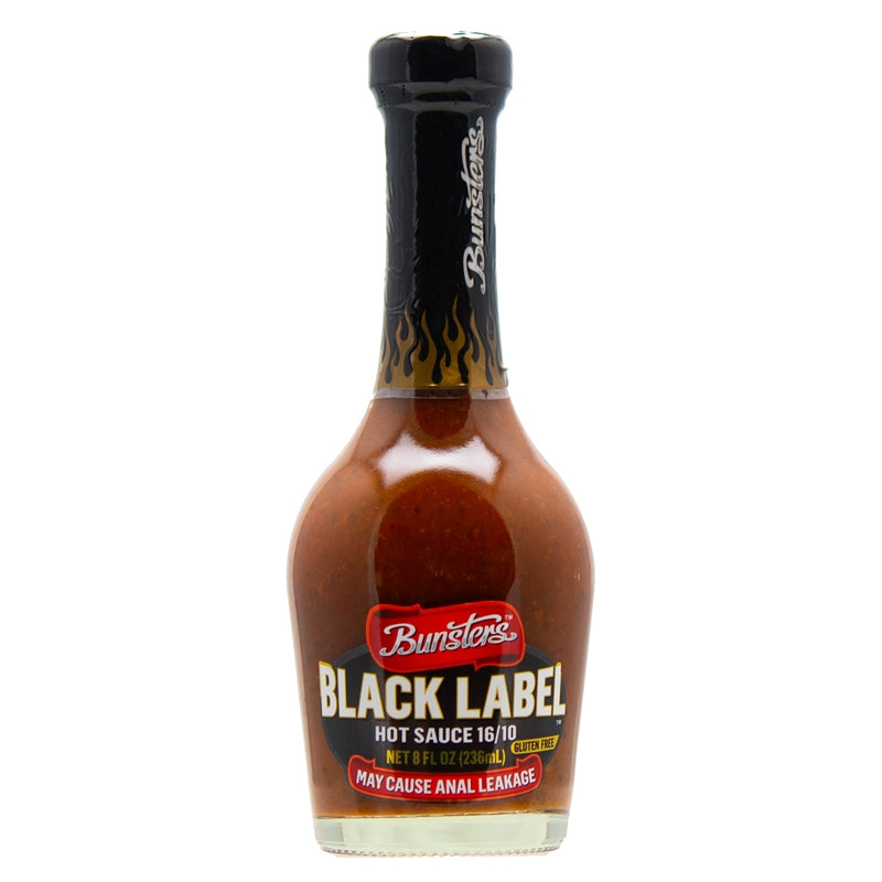 1 x Black Label Hot Sauce (16/10 Heat) – Bunsters Worldwide