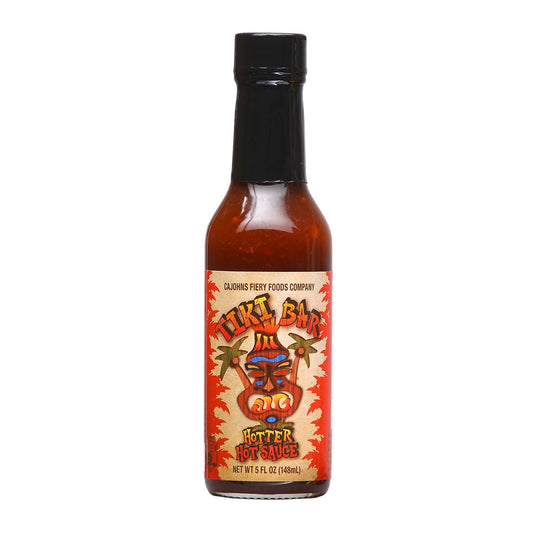CaJohn’s Tiki Bar Hotter Hot Sauce 5 fl oz tropical fruit chili hot sauce