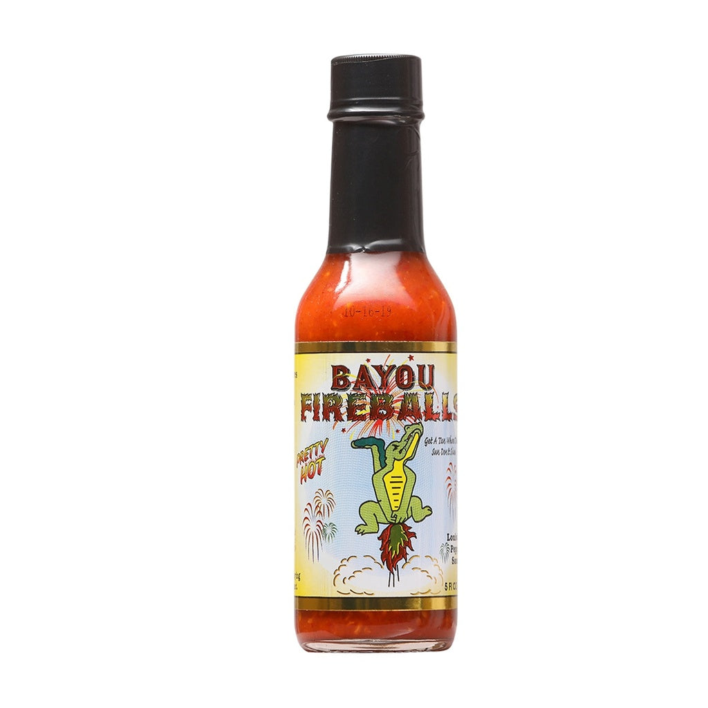 Bayou Fireballs Hot Sauce 5 fl oz spicy Cajun hot sauce with cayenne and habanero peppers UPC 642228513018