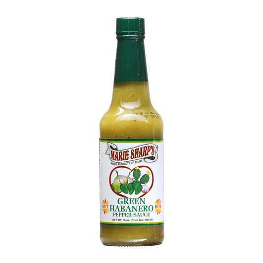 Marie Sharp’s Green Habanero Hot Sauce with Prickly Pear 10 fl oz green habanero hot sauce UPC 025315368850