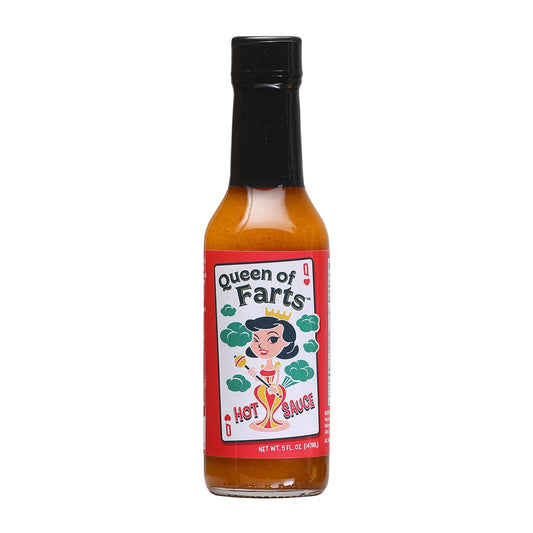 CaJohn’s Queen of Farts Hot Sauce bottle 5 fl oz mild tropical hot sauce 647293002948