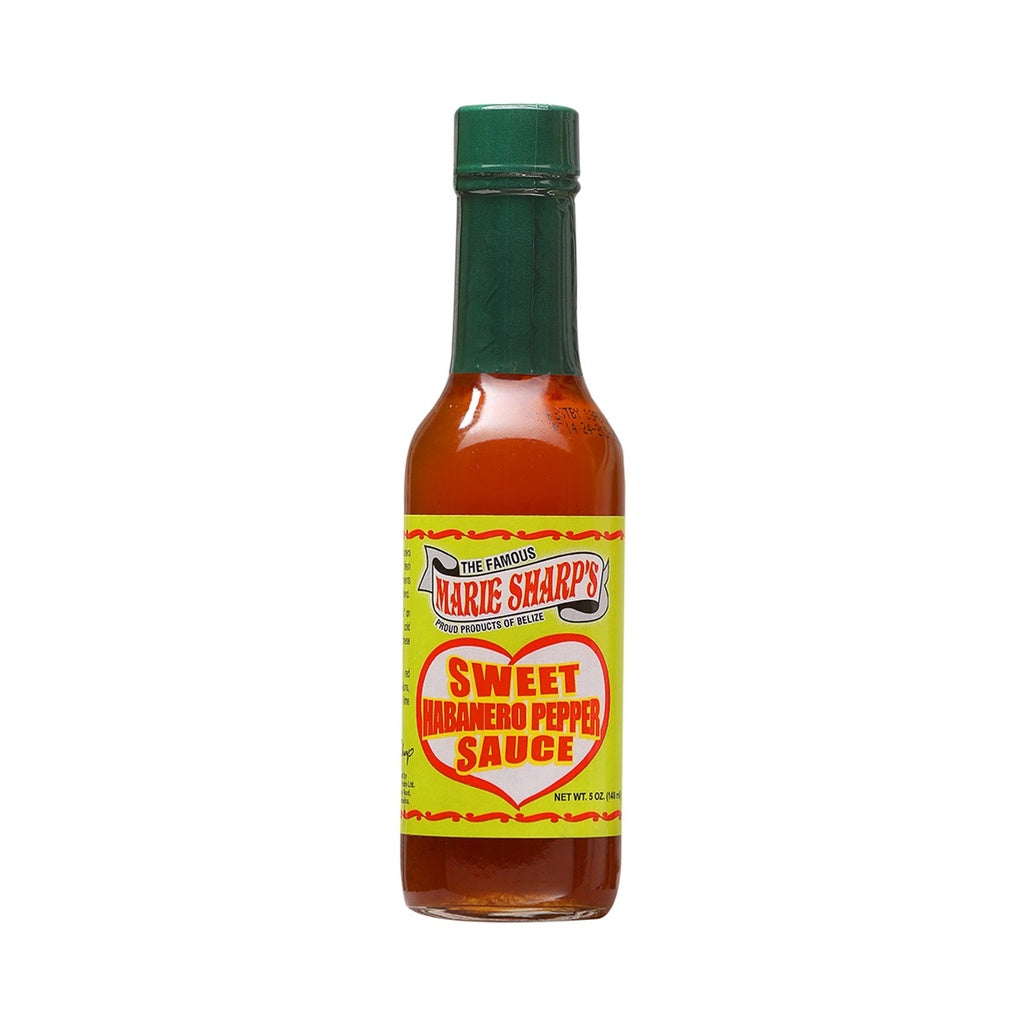 Marie Sharp’s Sweet Habanero Pepper Sauce – 5 oz hot sauce bottle, habanero pepper based sauce, retail product image 025315368829