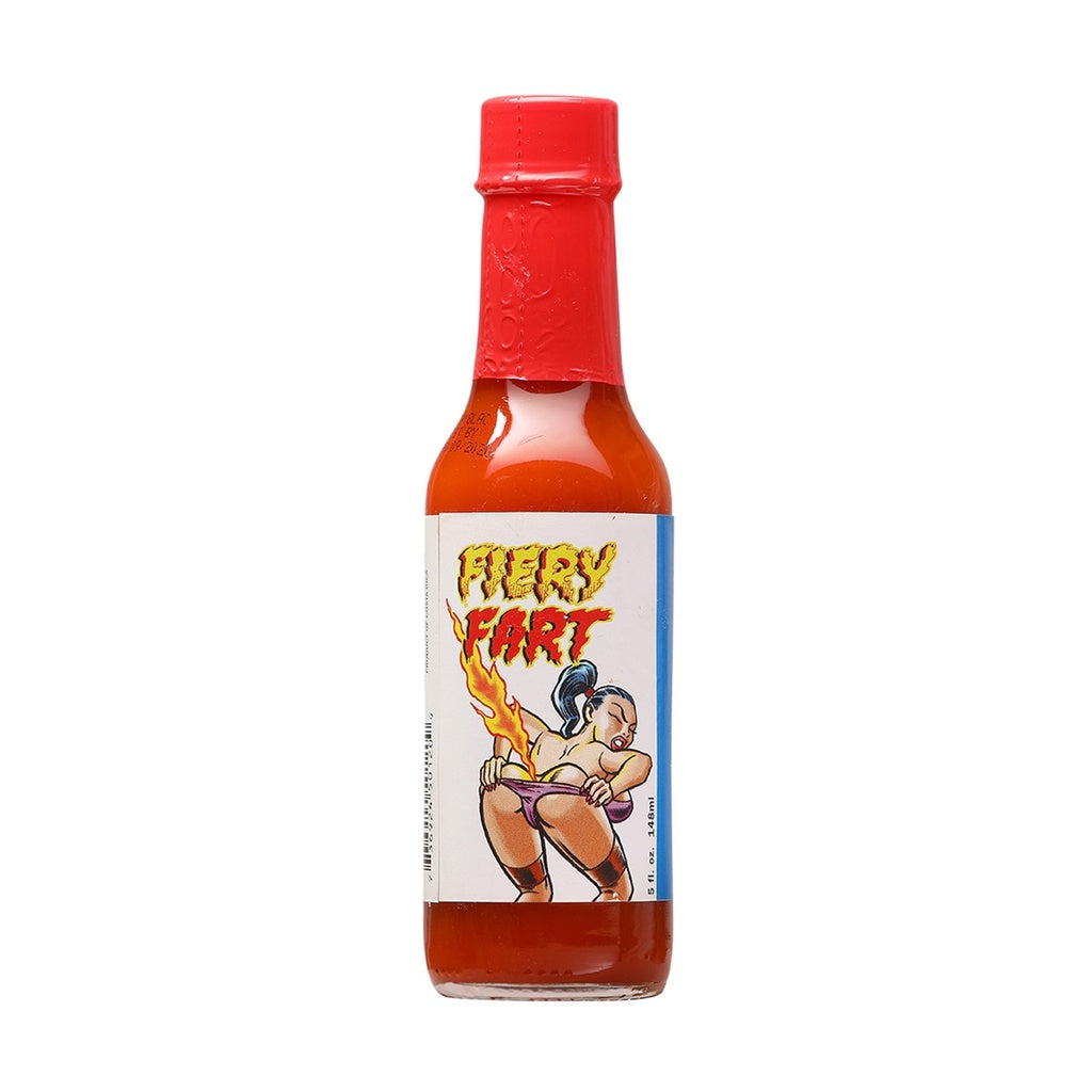 Fiery Fart Hot Sauce cayenne hot sauce with oleoresin cayenne 5 FL OZ (148 mL) delivering sharp vinegar heat and extract intensity.