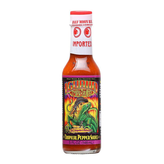 Iguana Tropic Thunder Red Jalapeño &amp; Habanero Tropical Pepper Sauce 5 fl oz tropical mango hot sauce with island heat and balanced spice.
