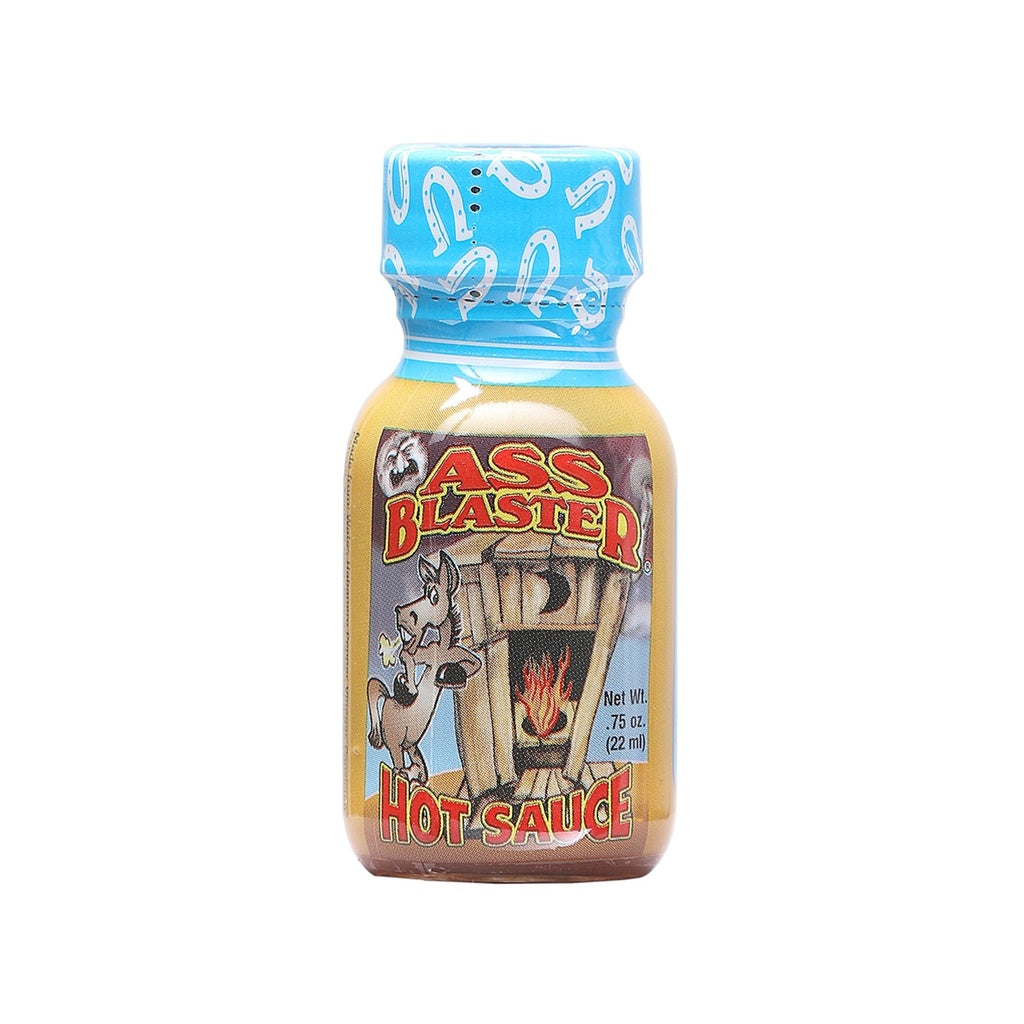 Ass Blaster Hot Sauce 0.75 oz mini travel-size habanero and capsicum extract hot sauce delivering extreme concentrated heat.