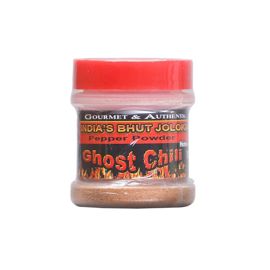 Magic Plant Ghost Chili Pepper Powder 1/2 oz pure Bhut Jolokia ghost pepper powder delivering delayed extreme heat for hot sauce and spice blending.