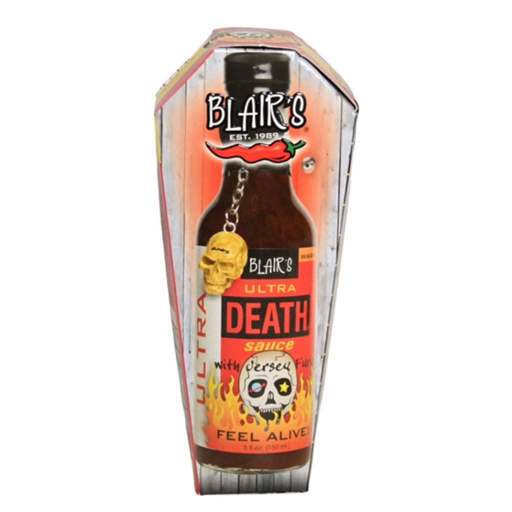 Blair’s Ultra Death Sauce with Jersey Fury 5 fl oz bottle with extreme pepper blend and extract heat UPC 700941127896