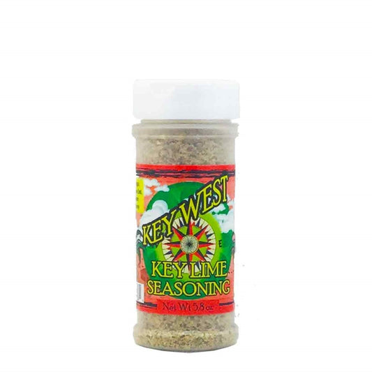 Key West Key Lime Seasoning 5.8 oz shaker bottle with citrus herb seasoning label, UPC 700465773364
