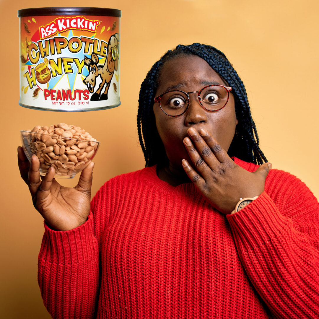 Ass Kickin' Chipotle Honey Peanuts, featuring Chipotle, shown in a manufacturer lifestyle setting